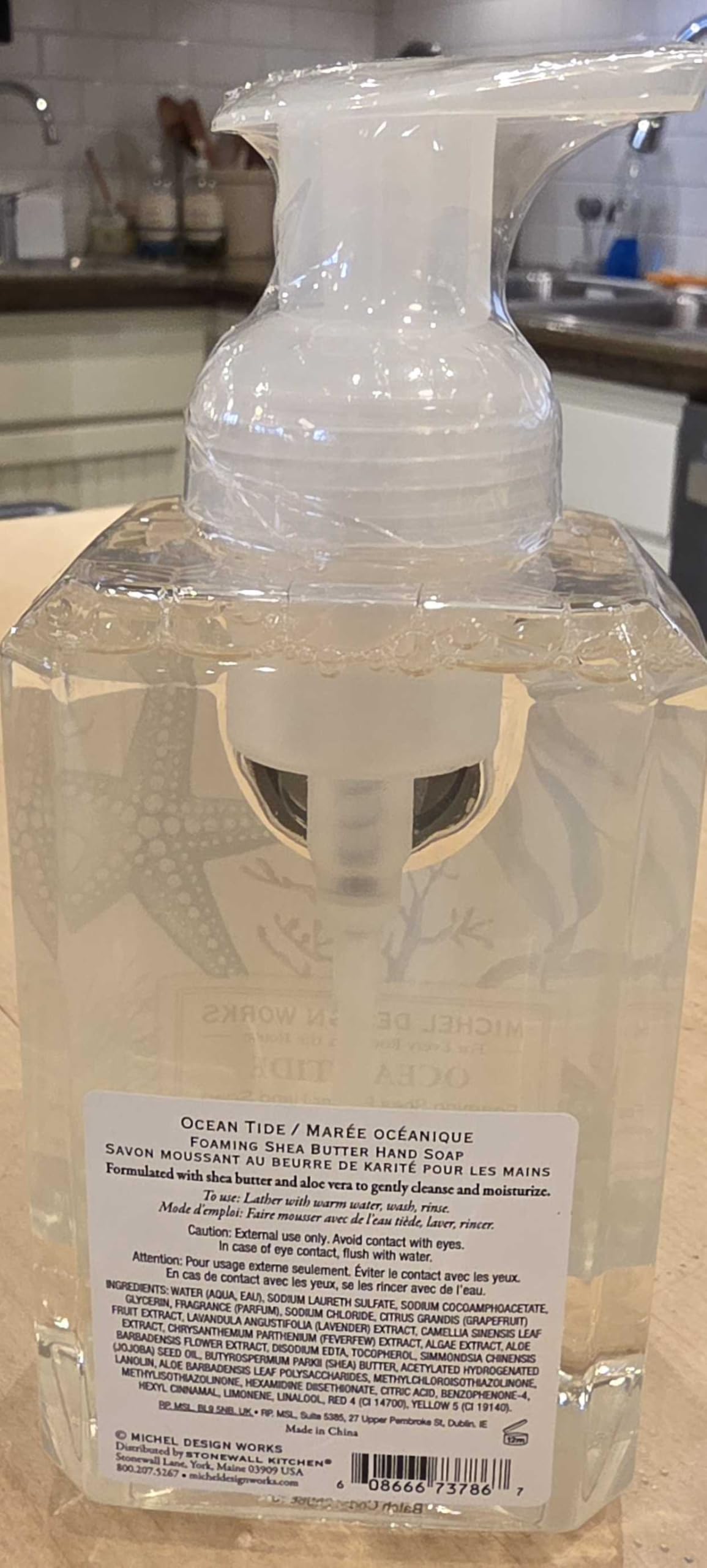 Michel Design Works foam in hand demonstrating airy lather and gentle cleansing benefit