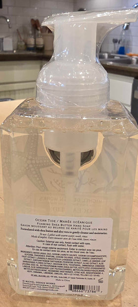 Michel Design Works foam in hand demonstrating airy lather and gentle cleansing benefit