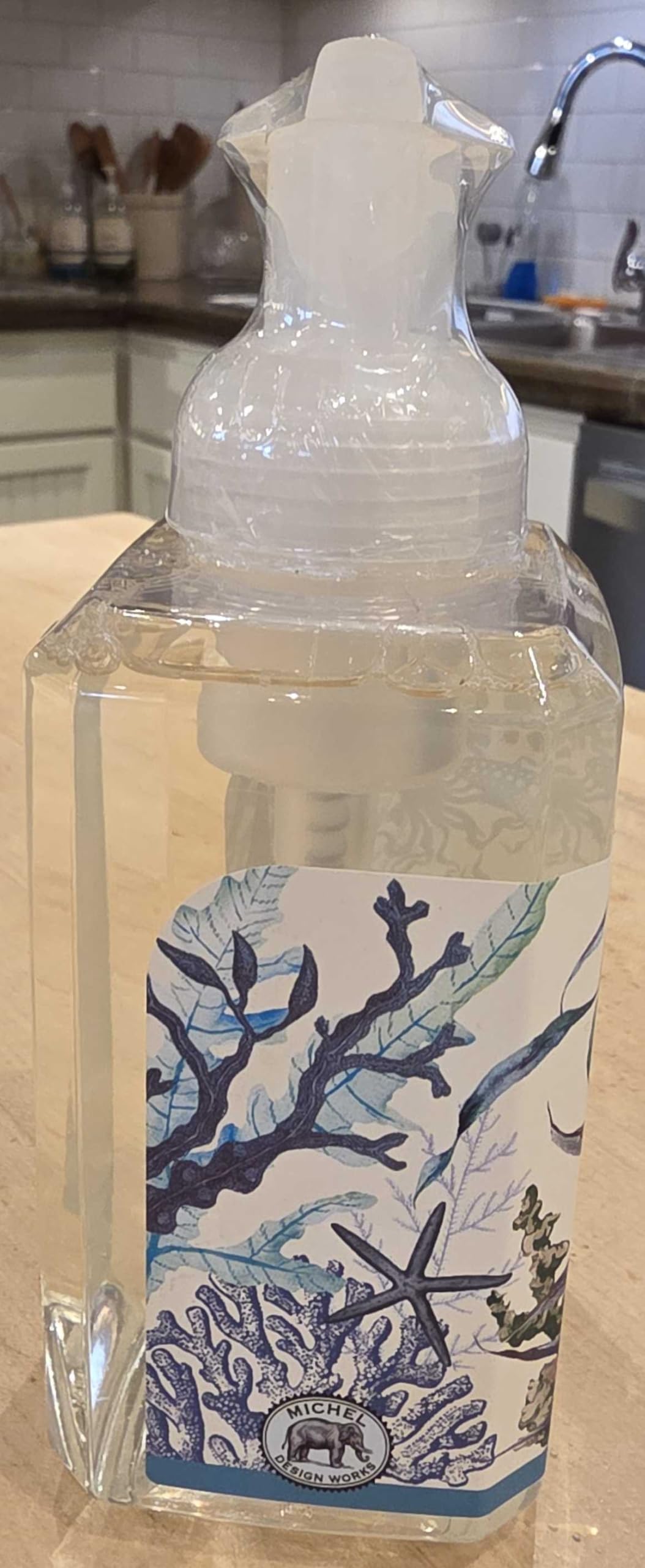 Michel Design Works label detail highlighting Ocean Tide notes and premium packaging appeal
