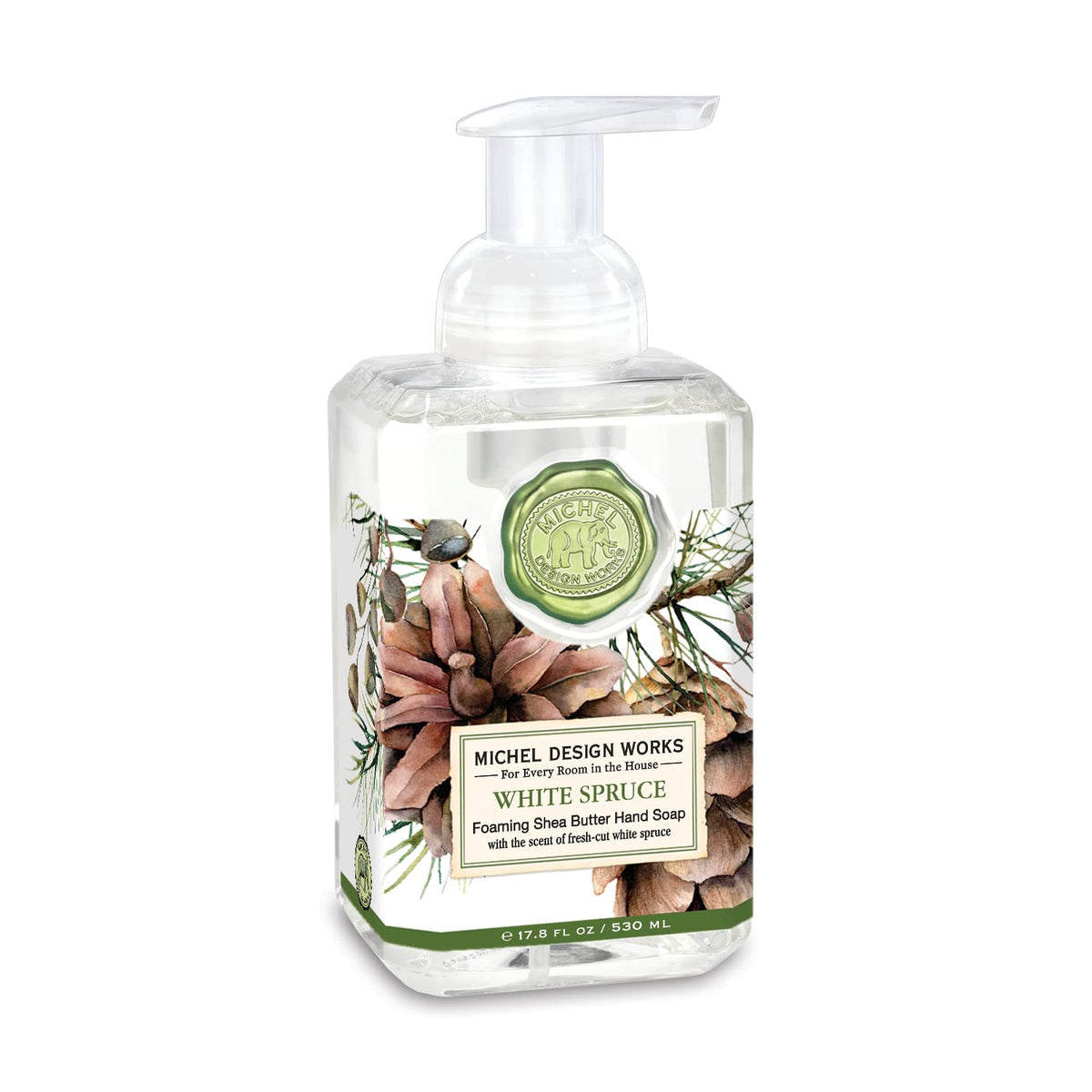 Michel Design Works front packaging showing bottle and label for elegant display benefit