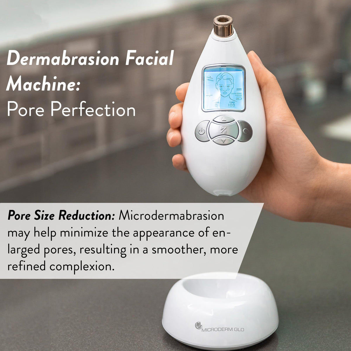 Microderm GLO before and after skin improvement comparison for smoother texture