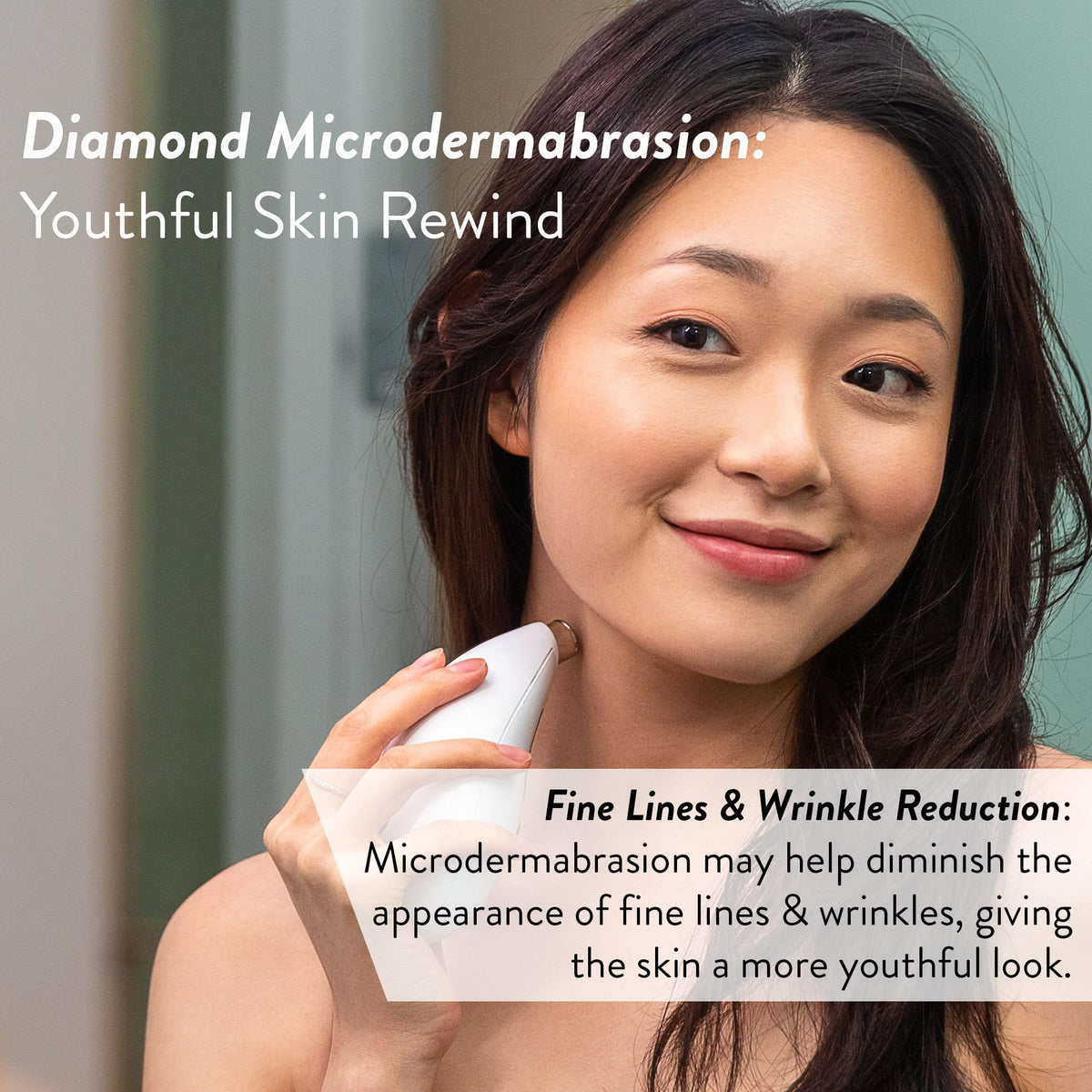 Microderm GLO controls and display showing adjustable suction intensity