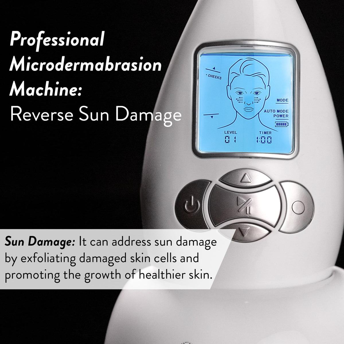 Microderm GLO scale with hand to show compact size and portability