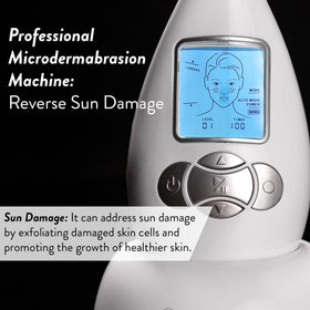 Microderm GLO scale with hand to show compact size and portability