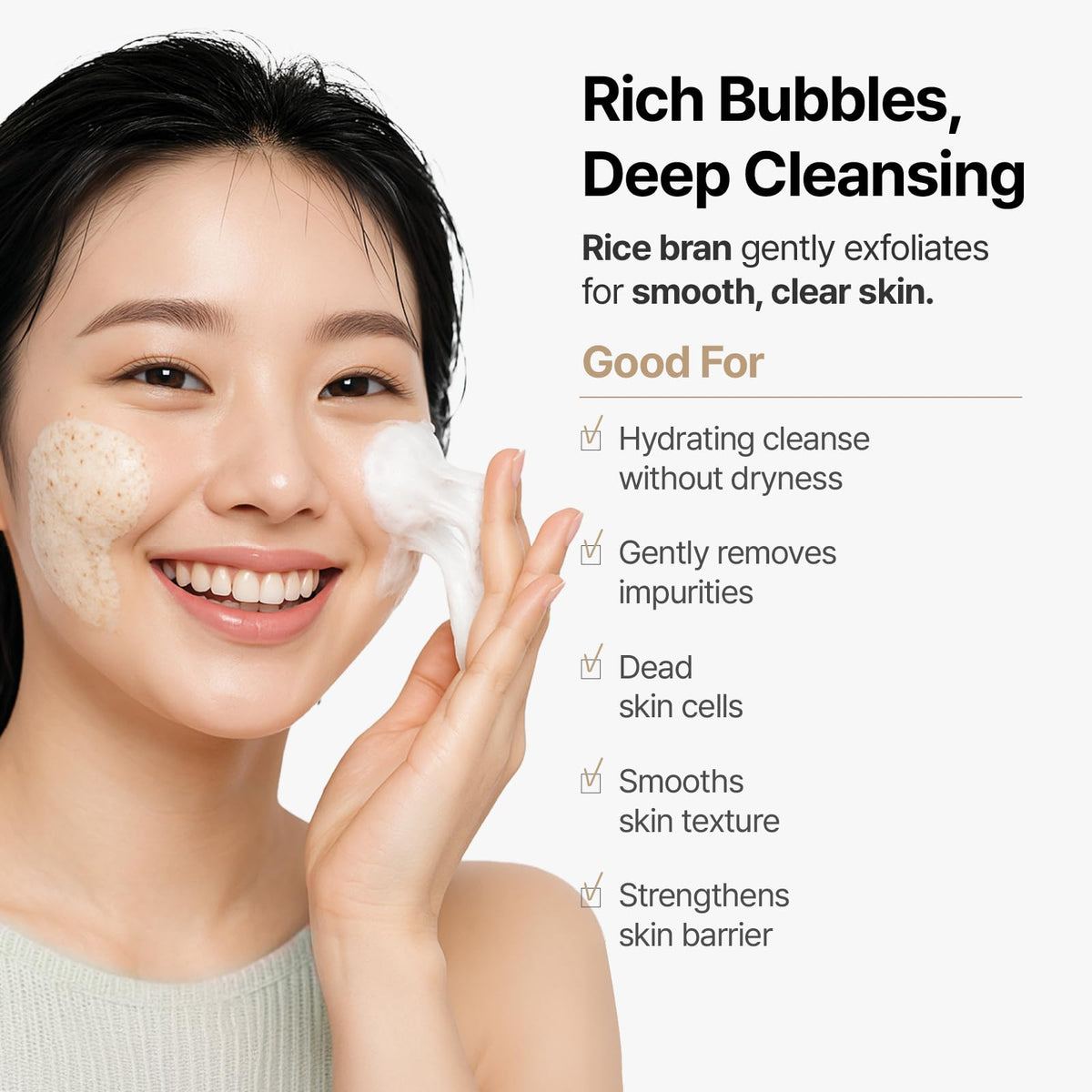 MIDHA creamy micro-foam texture demonstrating soft, cushioned lather