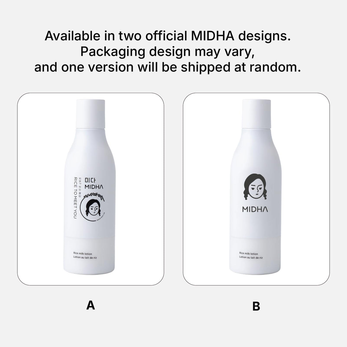 MIDHA pump dispensing milky lotion, demonstrates quick, lightweight texture