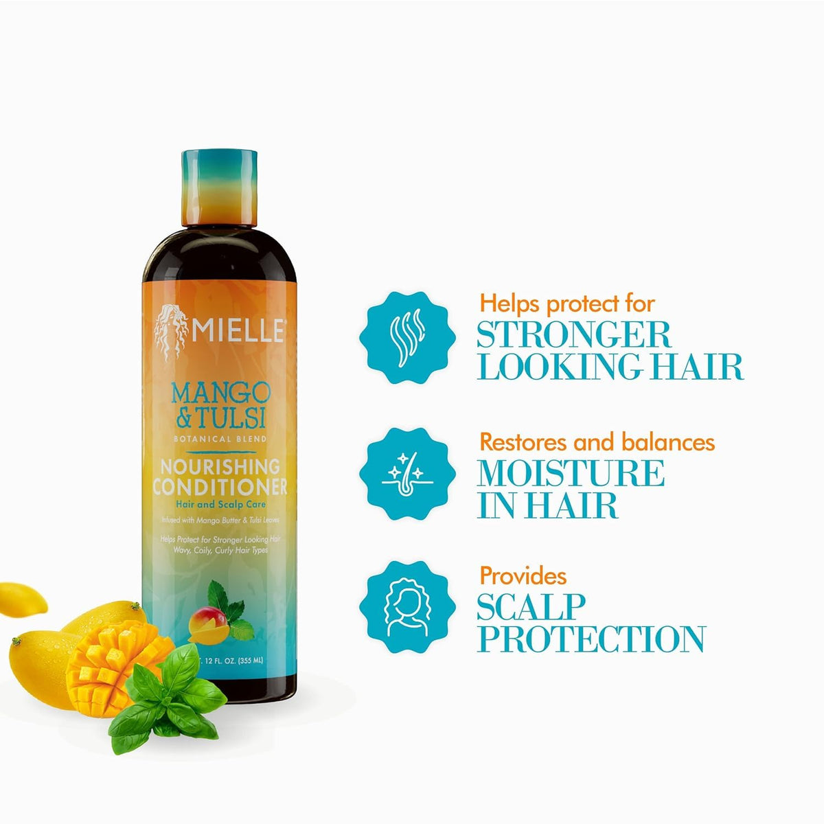 Mielle Organics creamy conditioner texture close‑up showing moisture