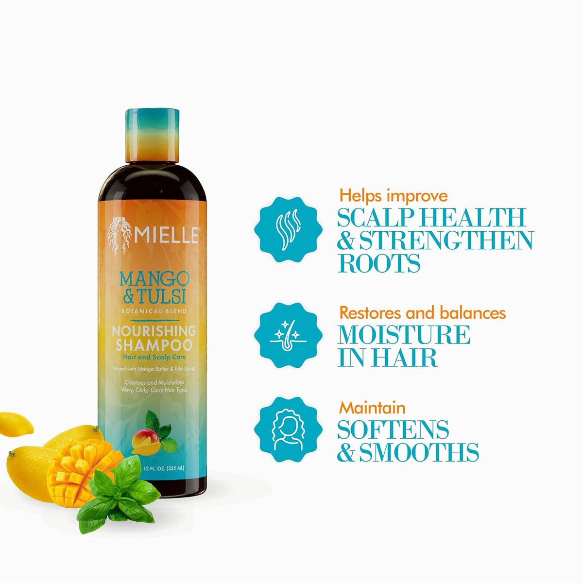 Creamy shampoo texture of Mielle Organics showing hydrating consistency benefit