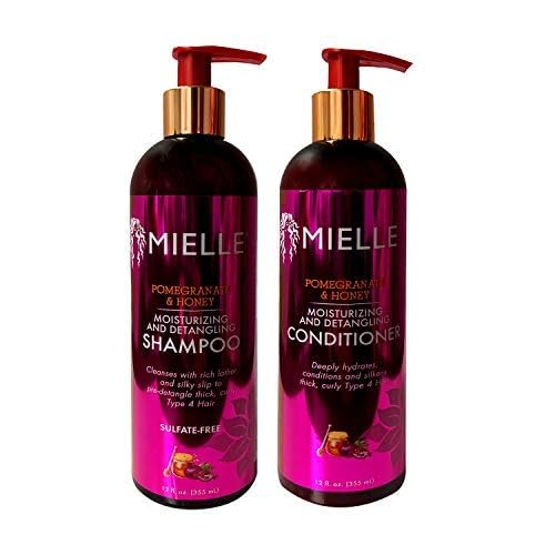 Mielle Organics in-hair application demonstrating detangling slip and smoother coils during use