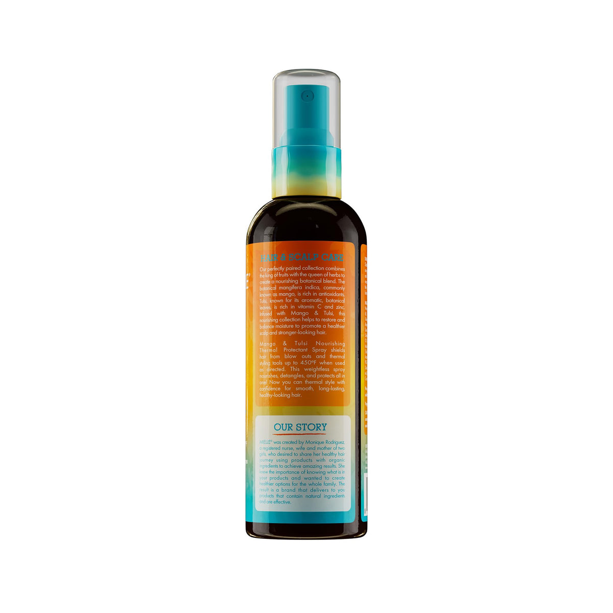 Mielle Organics spray in use on wet hair demonstrating detangling benefit
