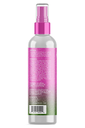 Mielle Organics texture close-up of clear spray showing lightweight hydration
