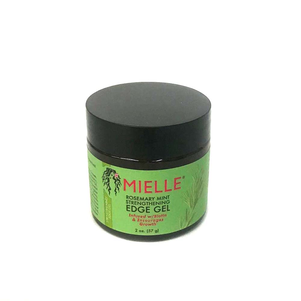 Mielle Organics edge gel being applied to hairline demonstrating sleek edges and long-lasting hold