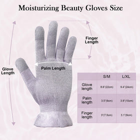 MIG4U gloves on hand next to ruler showing S/M fit and scale