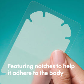 Mighty Patch applied to a model's back demonstrating secure, flexible wear