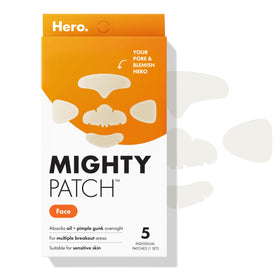 Mighty Patch front packaging showing five XL patches and benefits