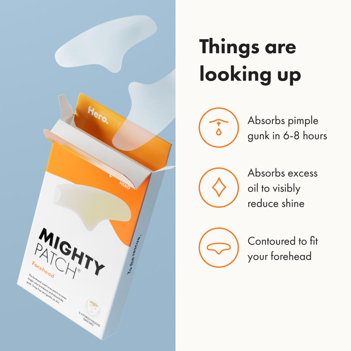 Mighty Patch forehead absorbed fluid closeup showing visible gunk collection and clearer skin benefit