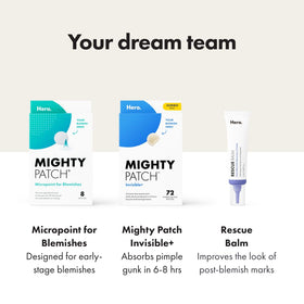 Mighty Patch box opened with sheets displayed to show 72-count supply