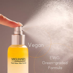 MIGUHARA in a bathroom morning routine illustrating quick hydrating boost
