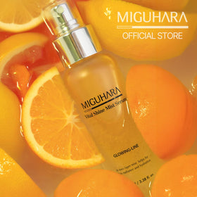 MIGUHARA placed inside travel pouch showing on-the-go skincare convenience