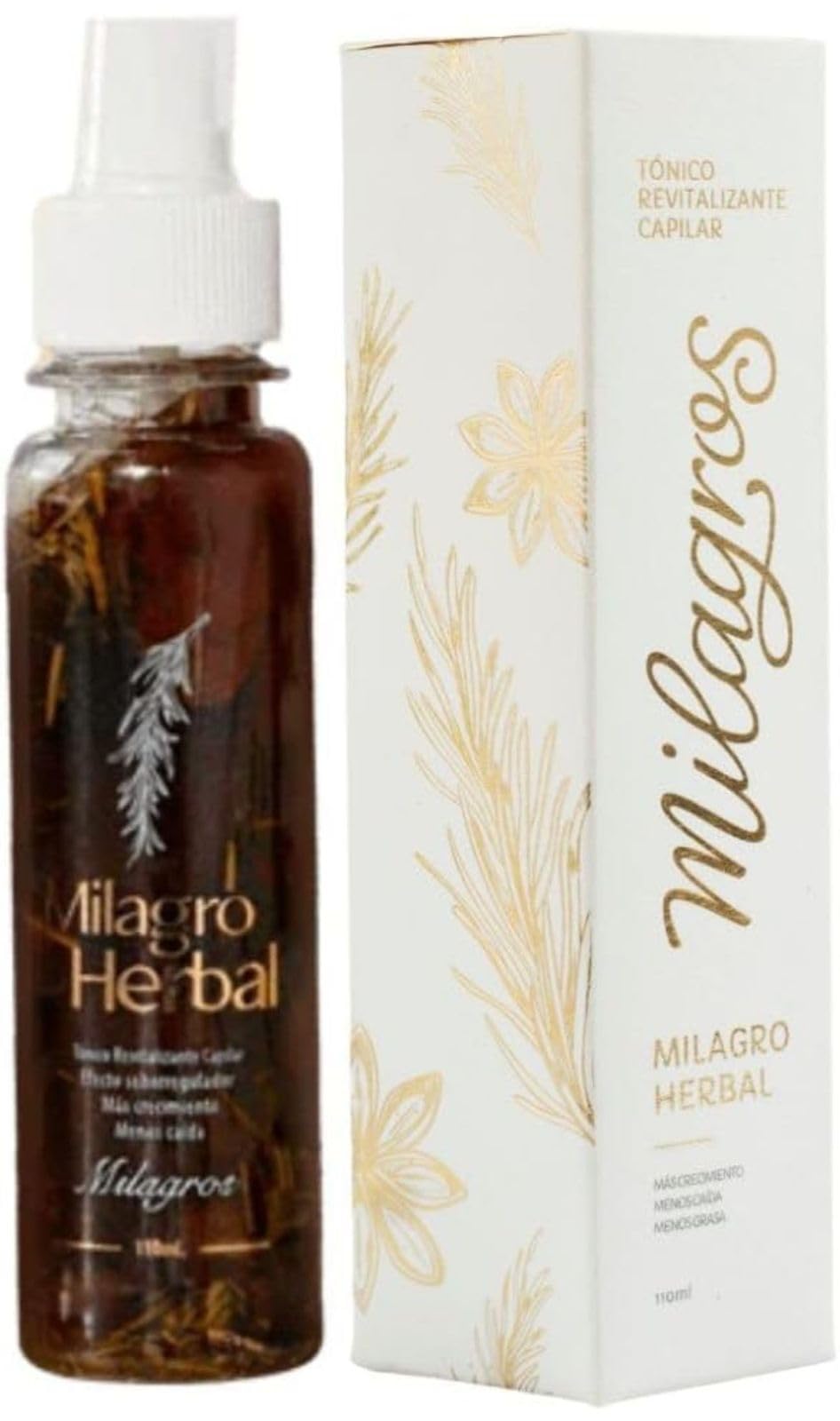 Generic Milagro toner spray in hand demonstrating easy scalp application