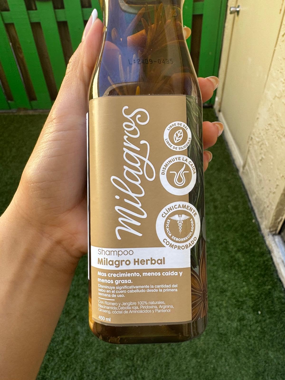 MILAGROS before and after hair volume comparison showing visible strengthening