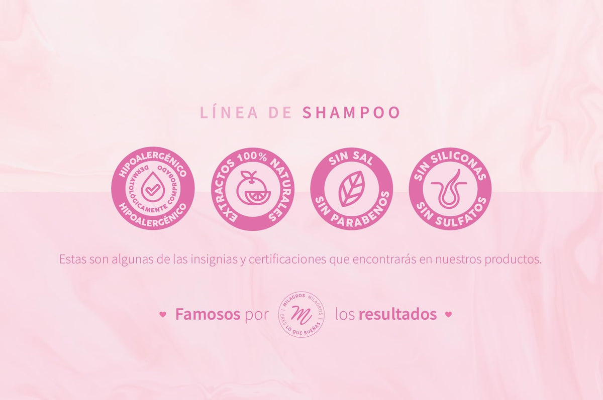 MILAGROS shampoo in use on wet hair showing revitalizing cleansing action