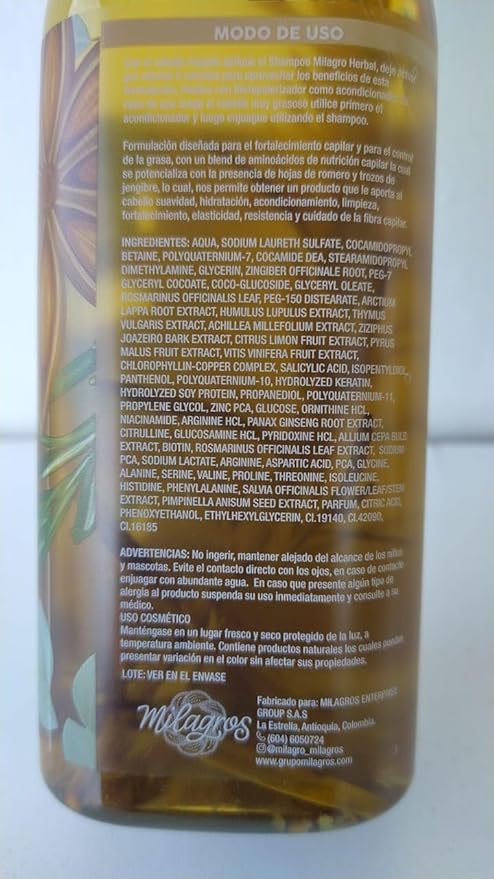 Milagros 450ml bottle size comparison illustrating value and long-lasting supply