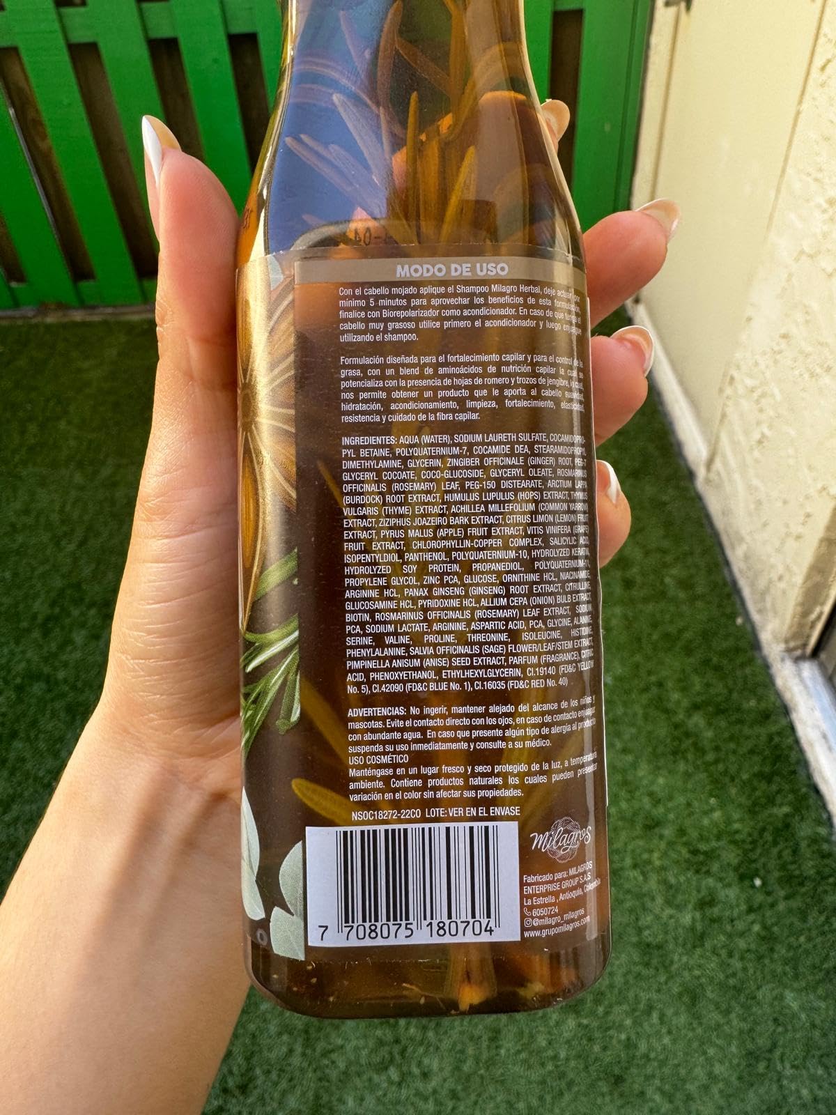 MILAGROS packaging detail showing recyclable materials and sustainable design