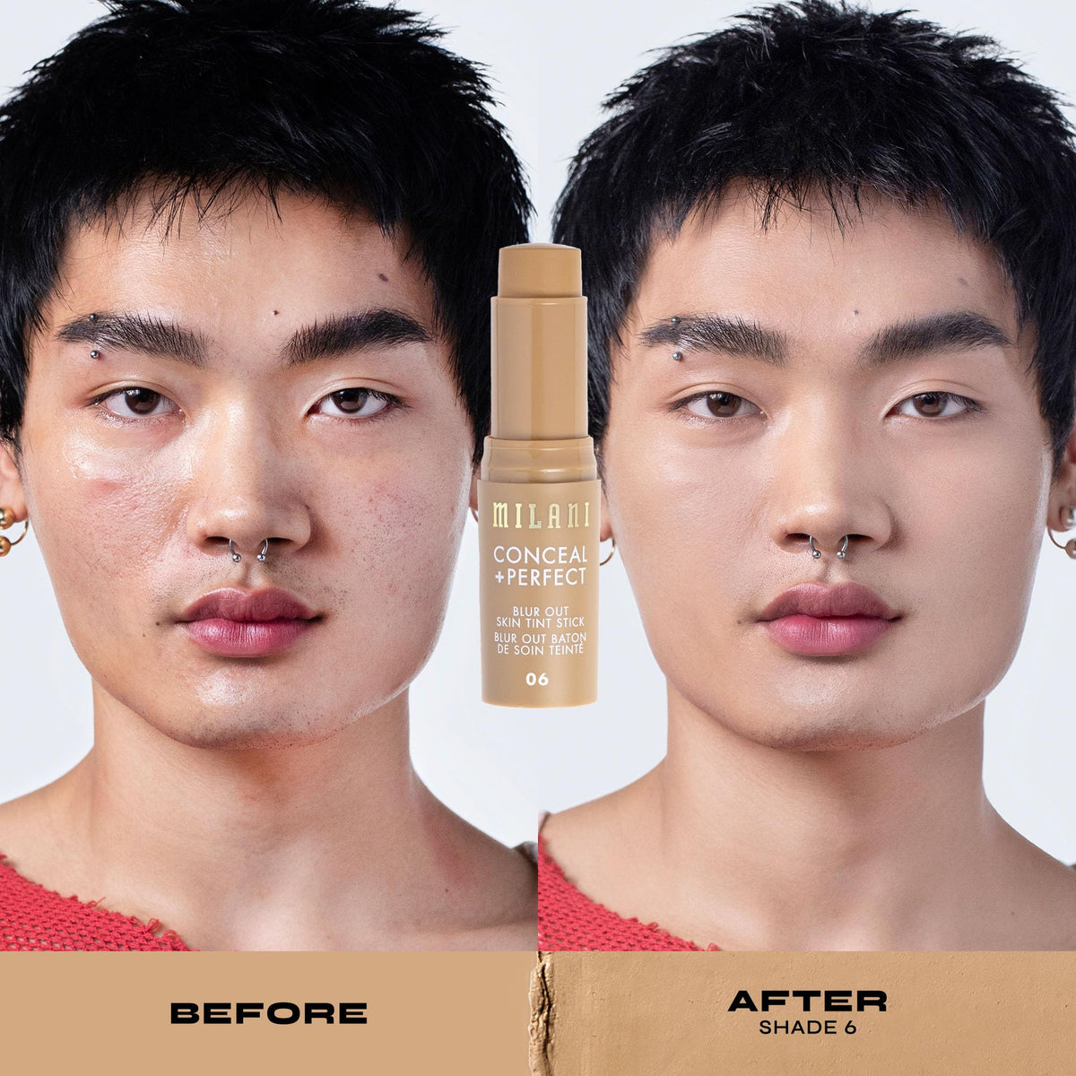Milani product being blended with sponge demonstrating quick application and natural finish