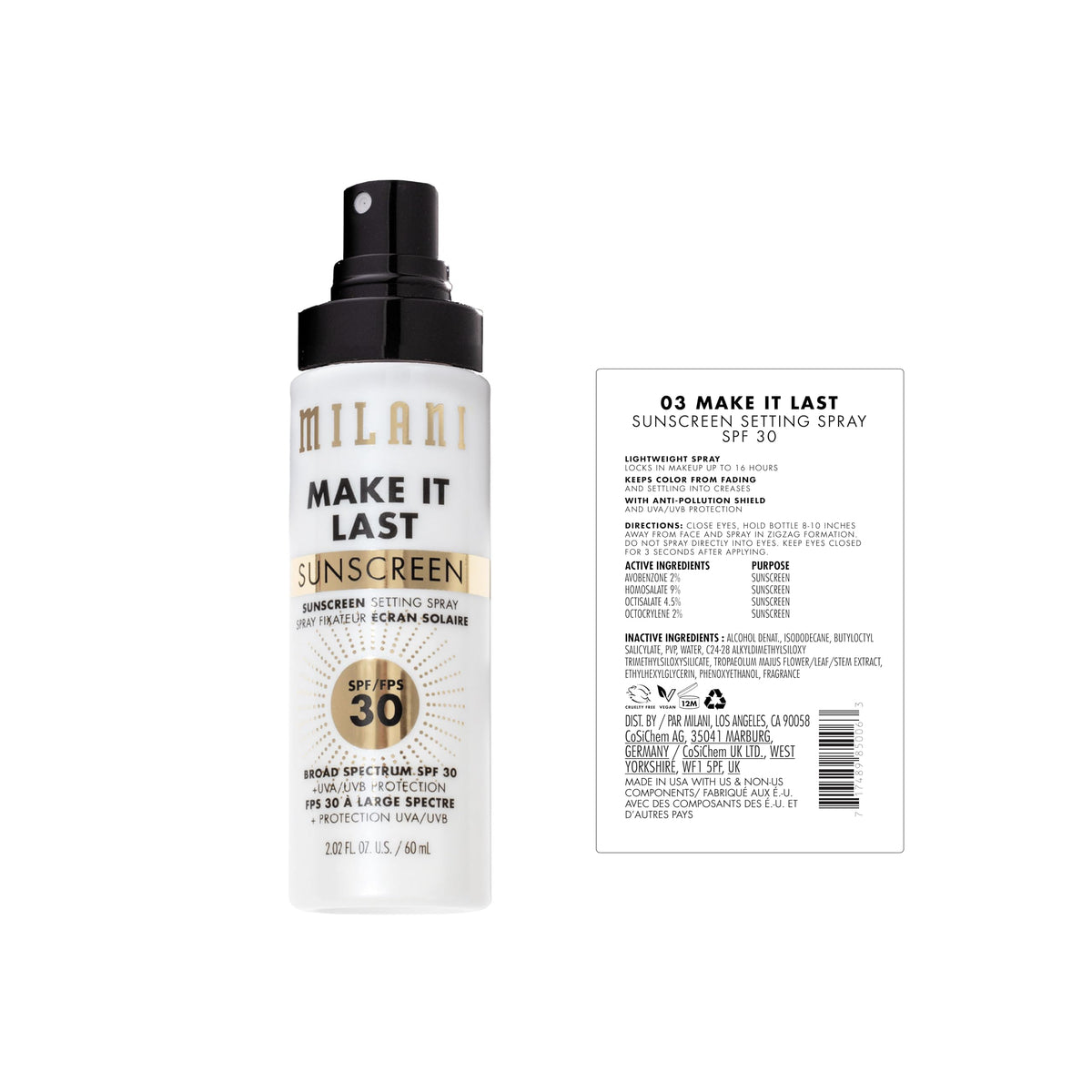Milani close-up of nozzle mist demonstrating fine, even spray