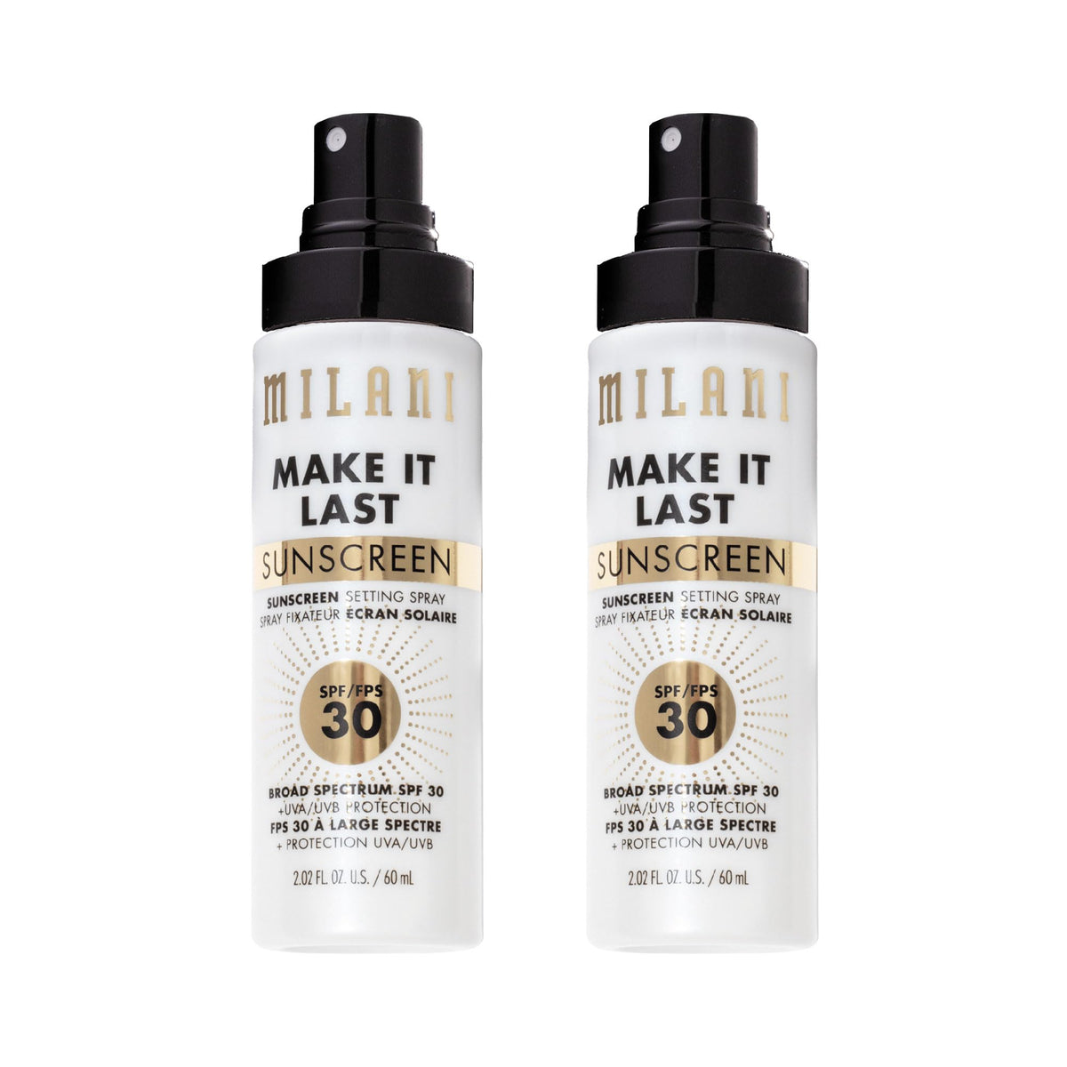 Milani front packaging showing SPF 30 and longwear benefit