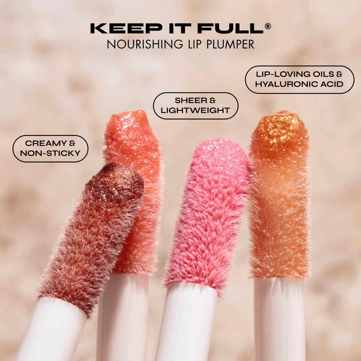 Milani lips before and after wearing Soft Rose showing subtle plumping and shine benefit