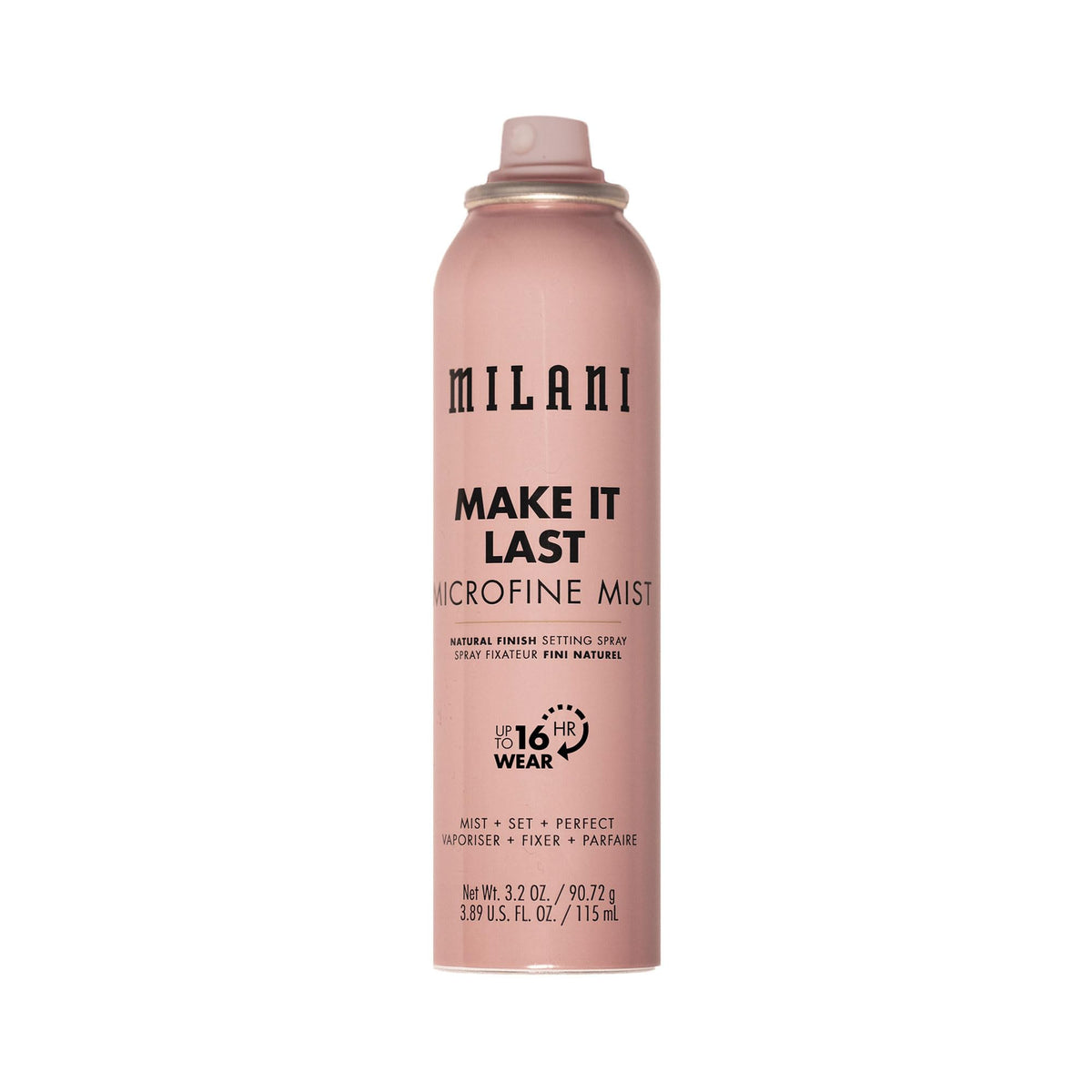 Milani front packaging showing bottle and brand with longwear benefit