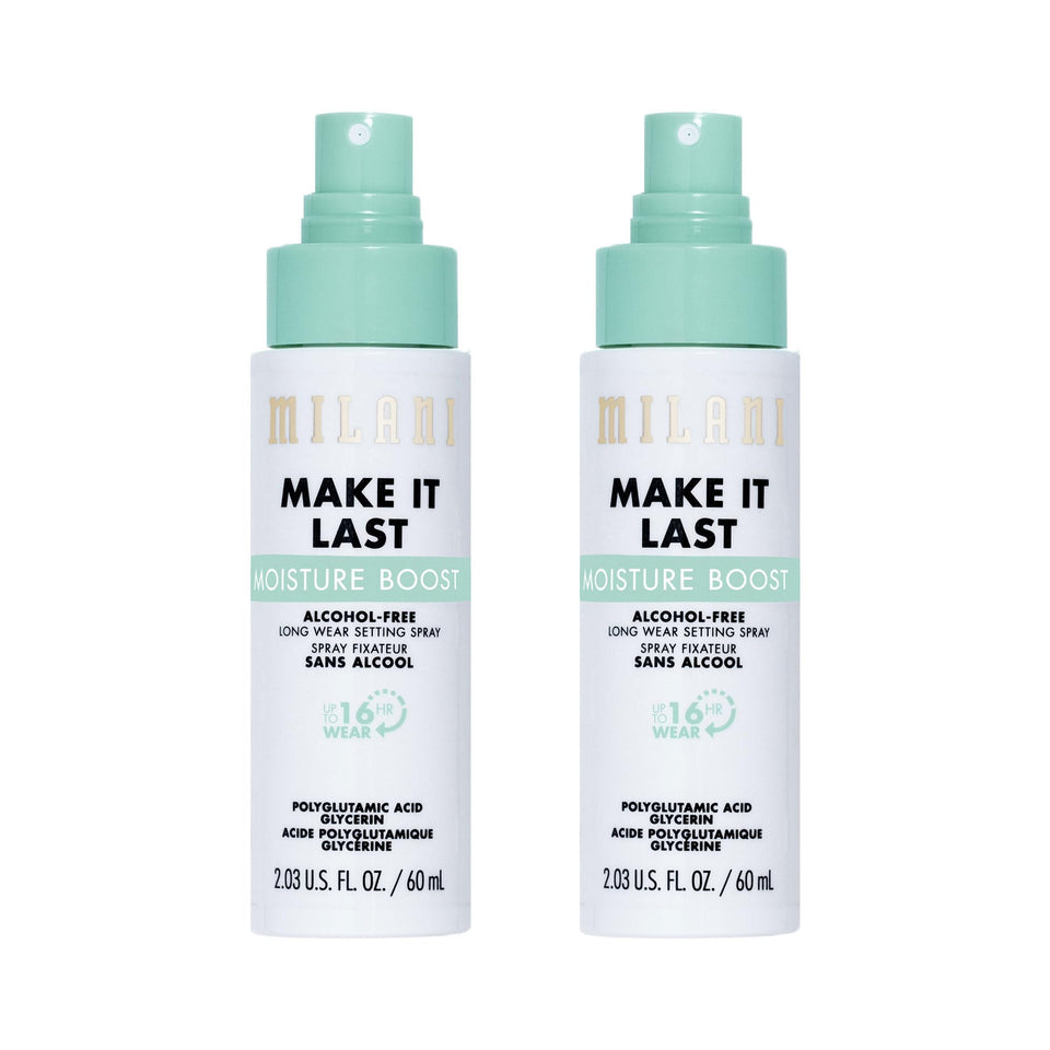 Milani front packaging showing two-count box for travel convenience and value