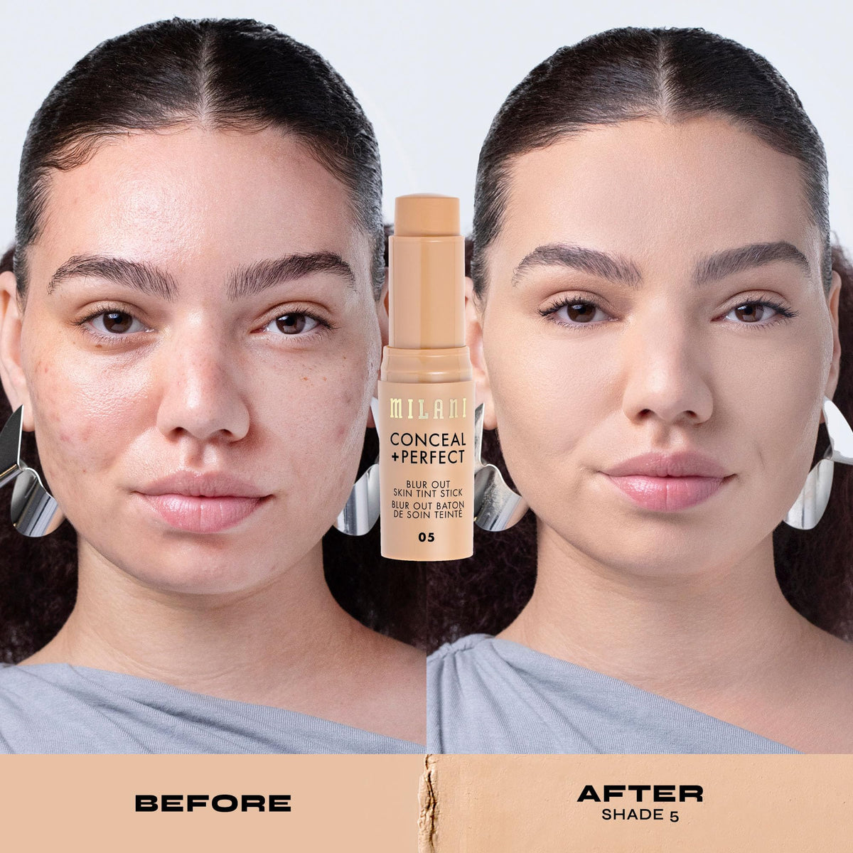 Milani close detail on skin showing visible pore blurring and softened fine lines benefit