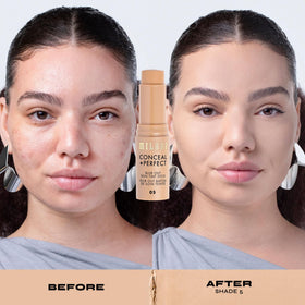 Milani close detail on skin showing visible pore blurring and softened fine lines benefit