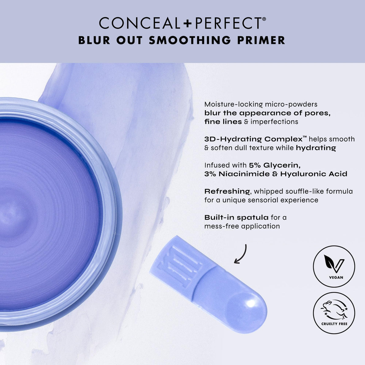 Milani primer applied on hand swirl showing spreadability and quick absorption benefit