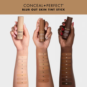 Milani skin tint stick before and after shows visible pore-blurring benefit