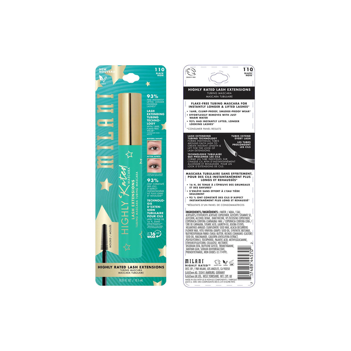 Milani tubing mascara removal demo with warm water displaying easy off benefit