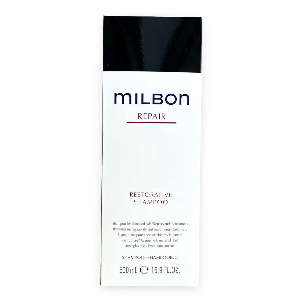 Milbon front packaging showing bottle and label benefiting identification