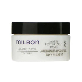 Milbon matte paste front packaging showing jar and label for salon-quality styling