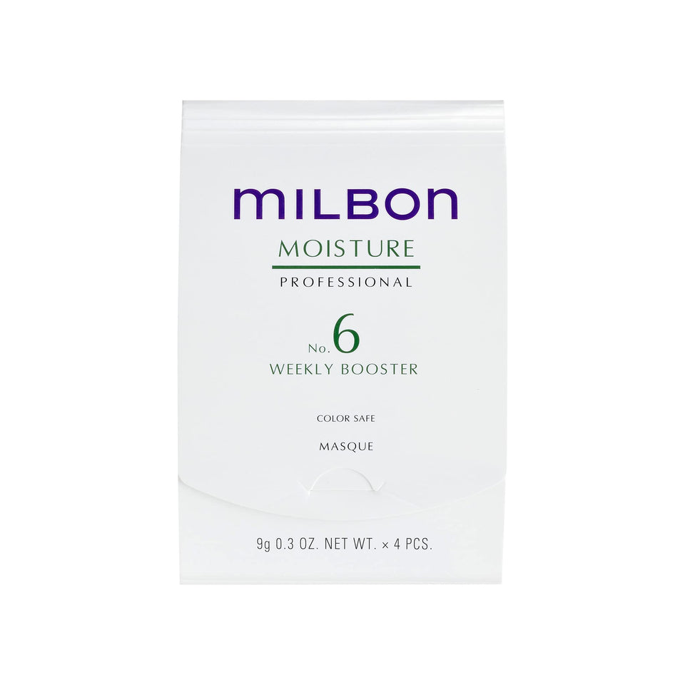 Milbon Moisture No.6 front packaging showing restorative moisture benefits