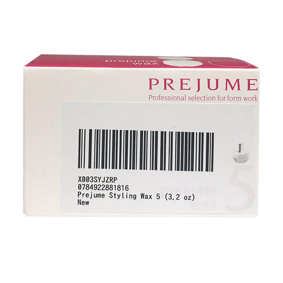 Milbon Prejume Wax 5 label close-up showing product name and usage cues