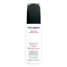 Milbon primer front packaging showing bottle for heat protection and smoothing