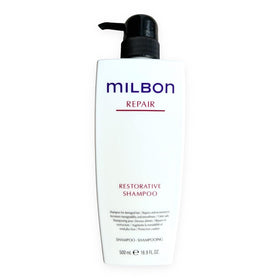 Milbon pump dispensing creamy lather for gentle, effective cleansing
