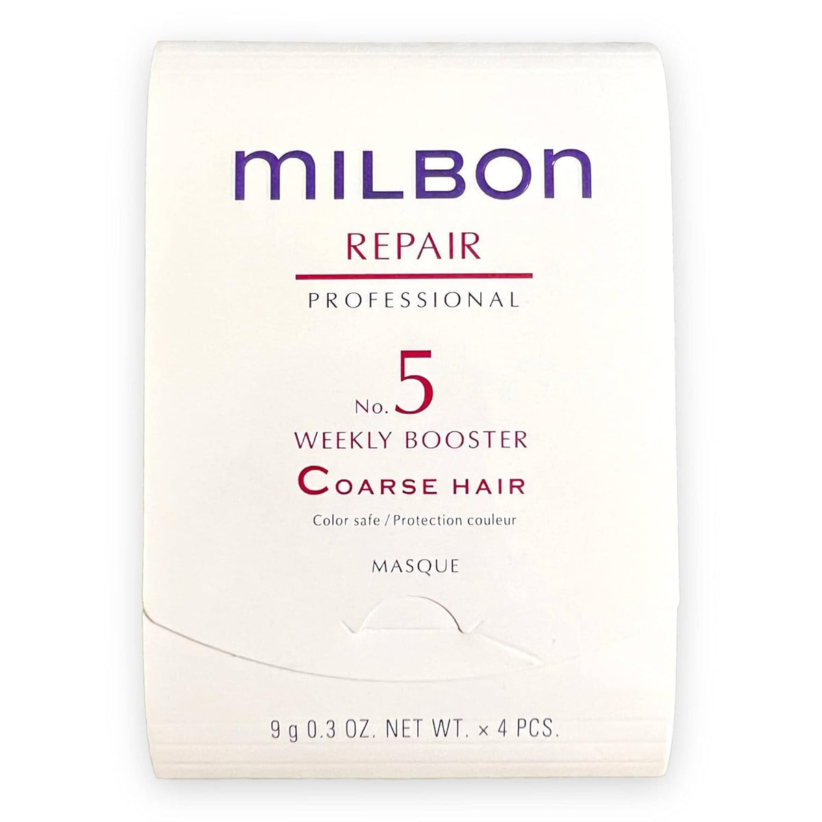 Milbon Repair Coarse front bottle view showing compact size and label benefit