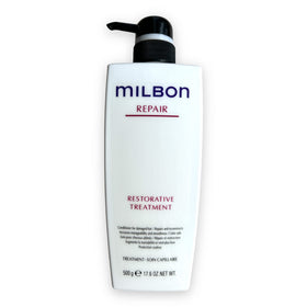 Milbon creamy conditioner texture close-up illustrating rich consistency and detangling benefit