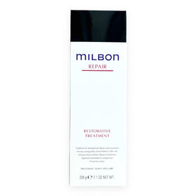 Milbon front packaging showing bottle and clear benefit of professional repair