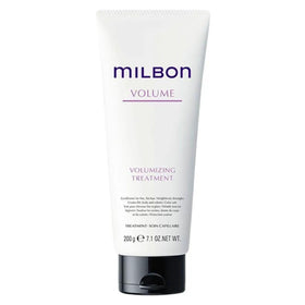 Milbon conditioner texture on hand, shows creamy lightweight formula for body