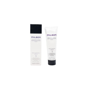 Milbon front packaging showing jar and clear label, highlights professional styling
